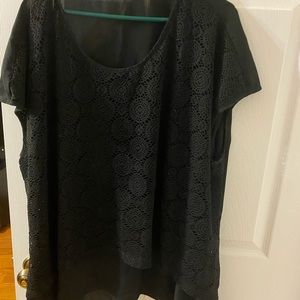 Cato black crochet top. 3x. Good condition